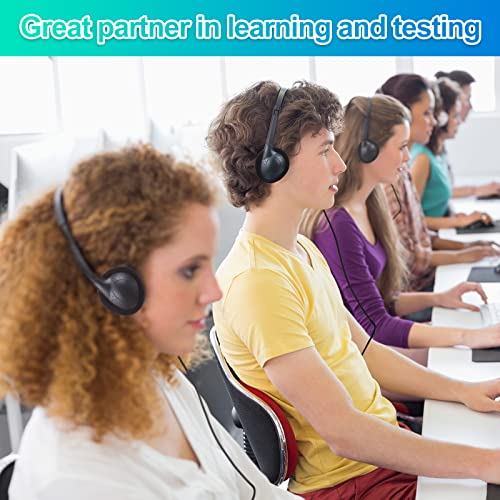 Frienda 48 Pack Classroom Headphones Bulk, Wired School Headsets for Students, Stereo Headphones with 3.5 mm Plug for Classroom, Online Learning, Library(Classic,Black) - color: Black, style: Classic