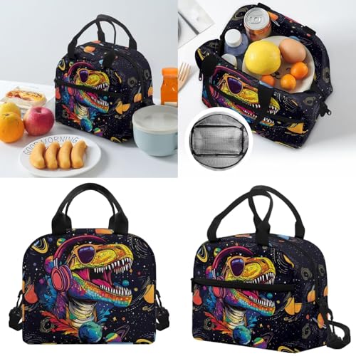 Horeset Dinosaur Galaxy Planet Backpack for Kids Boys 5-6 -6-8 8-10 10-12 Years School Bookbag Set with Water Bottle Cover Picnic Lunch Bag Lightweight Primary Middle School Bags Rucksack - color: Dinosaur Galaxy Planet