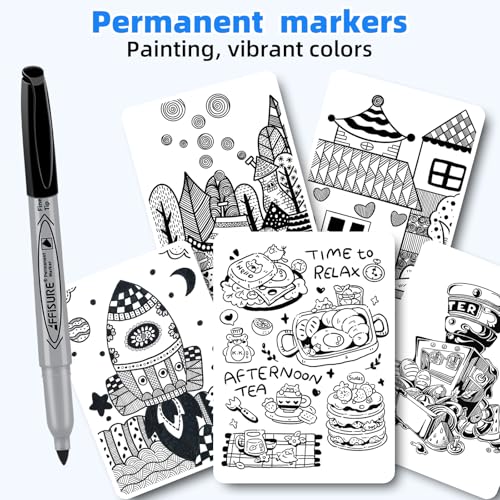 Permanent markers, 40 packs permanent markers bulk, quick drying in one second, smooth, not easy to erase, durable, can be marked on glass, tiles and cloth, office supplies,Gray shell - color: black Fine 40