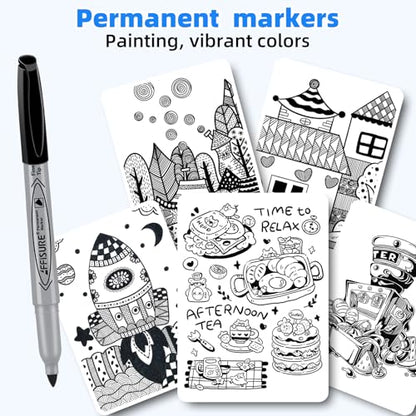 Permanent markers, 40 packs permanent markers bulk, quick drying in one second, smooth, not easy to erase, durable, can be marked on glass, tiles and cloth, office supplies,Gray shell - color: black Fine 40