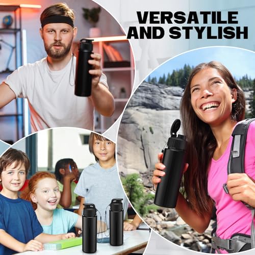 Mifoci 20 Pieces Water Bottle Bulk 17 oz Plastic Water Bottles Bulk Gym Sports Adults Reusable Large Bottles with Leak Proof Flip Top for Party Outdoor (Solid Black) - color: Solid Black