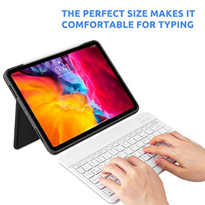Bluetooth Keyboard Mini Wireless Keyboard for Apple iPad 10th/11 Generation, Amazon Fire HD 10/8 Max 11, Samsung Tablet, Android Phone - 10-Inch Slim, Portable, Rechargeable, White - color: 10 inch White