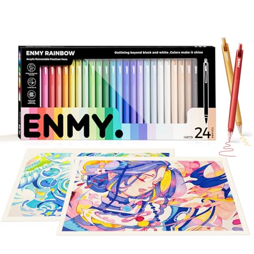 Fineliner Gel Pens, 24 Colors 0.7mm Fine Point Retractable, Colorful Gel Pen for Journaling, Outlining, Drawing, Note-Taking, Smooth & Smudge-Proof Art Pens for Adults & Artists - color: 24 colors
