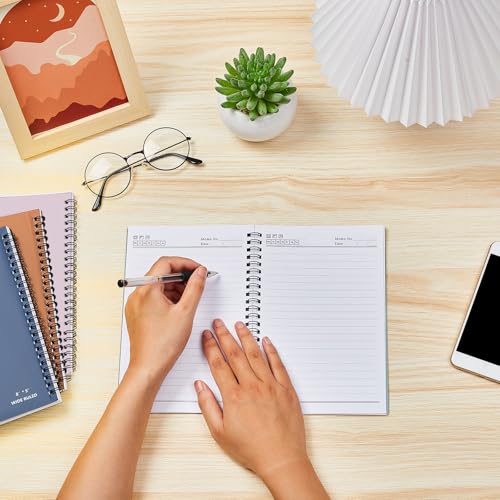 Lewtemi 6 Pack Small Left Handed Notebook 8"x5" Lefty Spiral Notebooks Wire Bound Mini Notebook 50 Sheets College Ruled Paper Journal(Bright Color) - color: Bright Color
