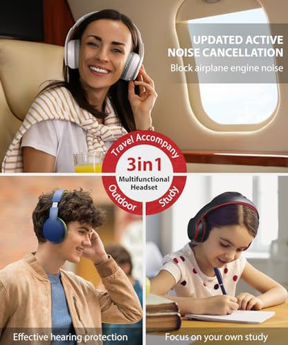 rockpapa E7 Over Ear Wireless Bluetooth Headphones with Mic, Foldable Wired/Wireless Headphones with Microphone for Kids Childrens Boys Girls Teen Youth Adult Black Red - color: Black Red, style: without Case
