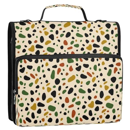 Prints 3-Ring Zipper Binder Bag, 13 Inch Laptop Organizer with Shoulder Strap & Handle Multiple Pocket File Folder for School Office