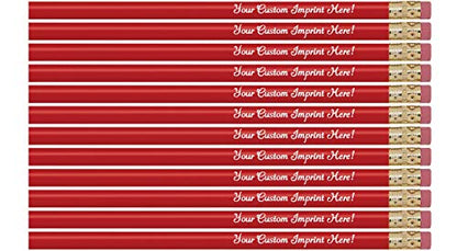 Express Pencils™ Personalized Pencils Round Custom Imprinted with your Name - Text - Logo - Message- 12 pkg - Customizable - Made in USA -Great Gift Idea (Red) - color: Red