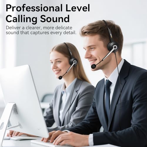 Wantek Headset wtih Mic, USB Headset with Microphone for PC, Computer Headset with Noise Canceling Microphone with Mute for Work Home Office Online Zoom Meetings