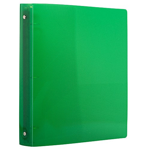 JAM PAPER Plastic 1 inch Binder - Green 3 Ring Binder - Sold Individually - color: Green, size: 1 inch