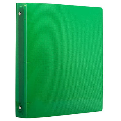 JAM PAPER Plastic 1 inch Binder - Green 3 Ring Binder - Sold Individually - color: Green, size: 1 inch