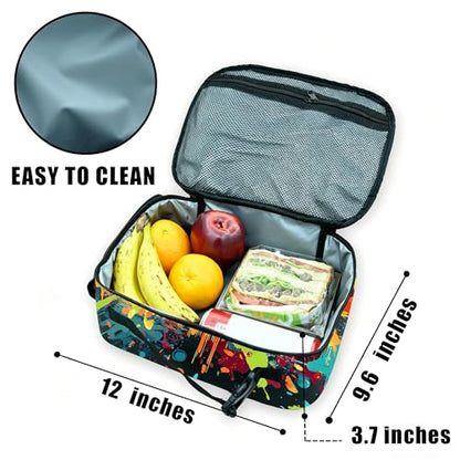 Game Lunch Box Insulated Reusable Lunch Bag Tote Cooler for Women Men Boy Girl School Work Office Picnic - color: Game