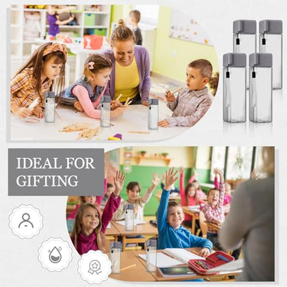 30 Pack Water Bottle Bulk 17 oz Plastic Sports Water Bottles for Kids Adult | Leak Proof Reusable Portable Large Drinking Cups for School Gym Outdoor Fitness,Grey