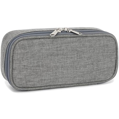 FlowFly Large Capacity Pencil Case for Kids, Boys & Girls – Zippered Multi-Functional Pen Pouch, Soft & Portable Pencil Bag for School, Teens, Students, Grey - color: Grey