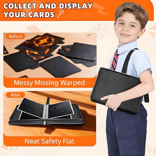 Jumbo Card Binder 100 Pockets for XL Jumbo Cards, Oversized Card Binder, QUBAMG PU Zipper Double Sided Binder Fits 5.7″ x 7.9″ Large Game Cards, Big Trading Card Collection Album Folder, Black - color: Black