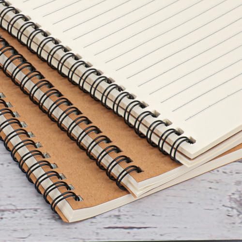 24 Pack Brown Spiral Notebook, A5 Spiral Notebooks, Versatile Medium Notebooks for Work, Study and Gifts, Office, School Supplies(60 Sheets -124 Pages)