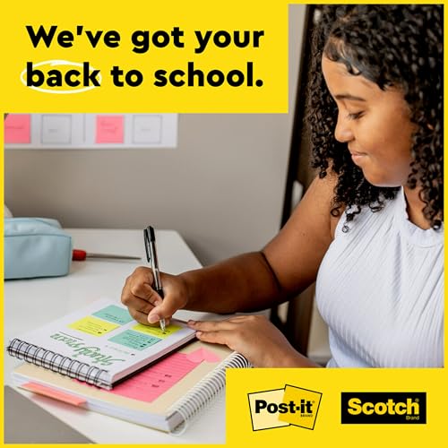 Post-it Super Sticky Notes, Multi-Size, Supernova Neons, 15 Lined Pads | School Supplies and Oﬃce Supplies, 2X the Sticking Power - size: 1 Pack
