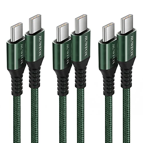 JIUWFOX 3Pack 10 ft USB C to USB C Cable 60W Fast Charging for iPad Pro/Air/mini, iPhone 17/17 Pro/17 Pro Max, Galaxy S25 S24 A56 A36, Green