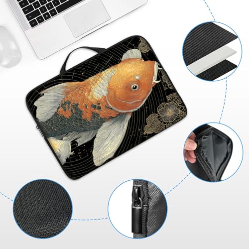 11.6 12 12.2 12.3 inch Laptop Sleeve with Handle, Artistic Koi Water‑Resistant Tabet Carrying Case for MacBook Air 12/Chromebook/HP/Dell/Lenovo/Asus/Acer - color: Artistic Koi, size: 11-12.3 inch Devices