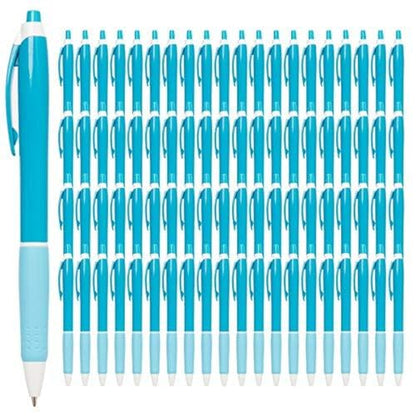 Simply Genius 100-Piece Retractable Ballpoint Pen Set - Bulk Pens for School & Office Supply - Black Ink Writing Instruments - Retractable Design with Ergonomic Grip - Pack of 100, Blue, 1.0 mm - color: Blue