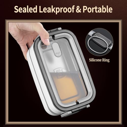 Stainless Steel Lunch Box - Bento Box Multifunctional Containers with Insulation Bag, 3 Compartments-Layered Design for Work Picnic Travel, 1.35L Capacity, with Fork and Spoon