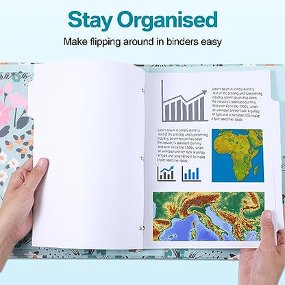 Fulmoon 320 Pieces 3 Ring Binder Dividers with Tabs 40 Sets 8 Tab Dividers for 3 Ring Binders Letter Size 3 Hole(White) - color: White