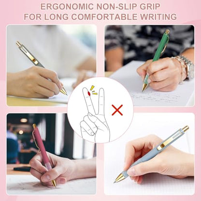 Linbsunne Gel Pens Black Ink Pen 0.5mm fine Point Pens Smooth Writing Retractable Office Supplies (12-count) - color: 12-count