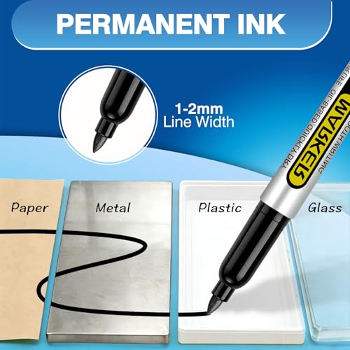 SFAIH Black Permanent Markers Bulk - 36 Pack, 1s Quick Dry, Non-Fading, Fine Point Permanent Pens for Plastic Glass Metal Wood Paper Stone, Office Classroom Kitchen, Doodling, Marking, Waterproof - color: 36 Black