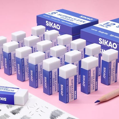White Erasers, 60 Pack Block Pencil Erasers | Soft Non-Smudge Art Erasers Bulk for Pencils, Artists & School | Gentle on Paper, Clean Removal for Notes & Sketching - style: 60 Pack