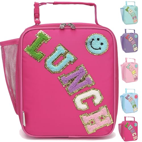 GYEUKHAM Insulated Lunch Bag for Women Girl Teen large Insulated Kid Lunch Bag,Large Reusable Cute Cooler Bag for School Work Picnic,Rose Red - color: Rose Red