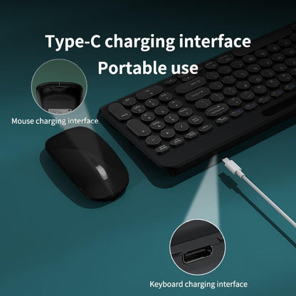 Wireless Keyboard and Mouse Combo with Phone Tablet Holder, Rechargeable Dual-Mode (Bluetooth 5.0 and 3.0 +2.4G) Multi-Device Silent Mouse for Windows, iPad, Tablet, MacOS,iOS,Android(Black) - color: Black