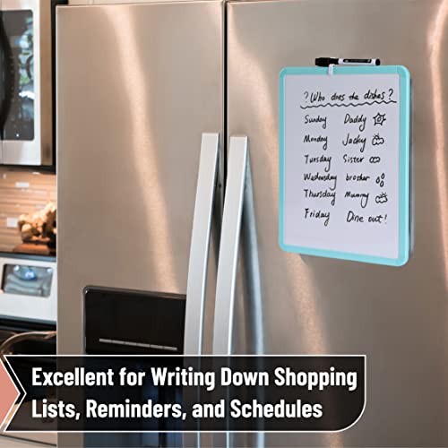 Mr. Pen- Dry Erase Board, 14” x 11” with a Black Dry Erase Marker | Mint Green Frame, Small Mini White Board for Students, Fridge, Wall, Locker, Includes Double Sided Tapes - color: Mint Green