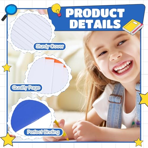 Henoyso 12 Pcs Primary Composition Notebooks k-2 for Kids, 120 Pages Draw and Write Journal Bulk for Kindergarten Classroom Preschool Teachers, Back to School Supplies (Blue) - color: Blue