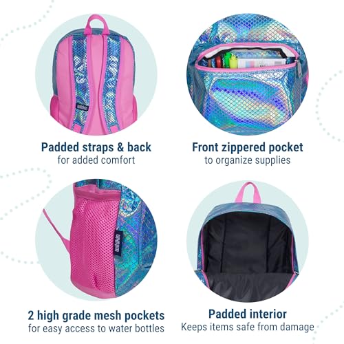 Wildkin 16-inch Kids Backpack – Durable, Padded & Spacious School Bag for Boys & Girls - Mermaid Scales - color: Mermaid Scales