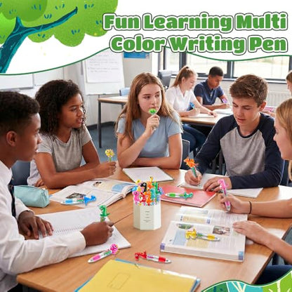 Vellibring 36pcs Mini Multicolor Dinosaur Pens in One 4-in-1, Bulk Cute Cartoon Dinosaur Retractable Writing Pens for Party Favors Birthdays Holiday Gifts Classroom Student Prizes - style: Cute Dinosaur-36pcs