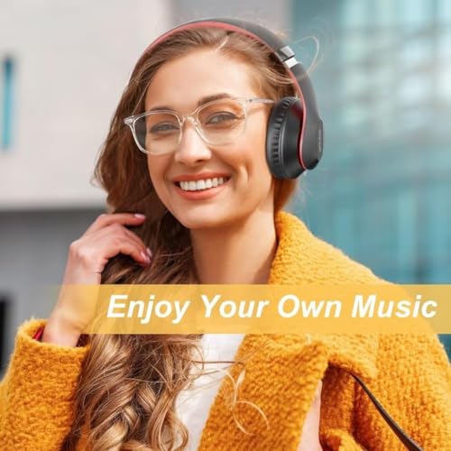Wireless Bluetooth Headphones Over Ear 65H Playtime HiFi Stereo Headset with Microphone and 6EQ Modes Foldable Bluetooth 6.0 Headphones for Travel Smartphone Computer Laptop - color: Black