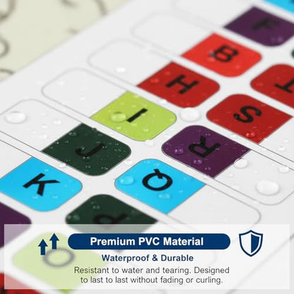 A-Z 26 Alphabet Tabs Self Adhesive White and Coloful Letters Tab Sticky Small Alphabetical A-Z Page Index Tab, 260 PCS Alphabet Tabs for Notebooks Filing Dictionary Files
