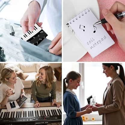 Konsait Music Themed Notepads, Music Note Mini Spiral Notebook Message Reminder for Office School Supplies Music Gifts for Teacher Student Classroom Rewards Party Favors (8 Pieces)