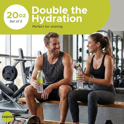 Copco Hydra Water Bottle 20 Oz - Lime Green, Set of 2 | Spill-Guard Leak-Resistant Lid, Minimizes Spills for Commuting, Workouts & Everyday Hydration, 20 Oz Capacity Per Bottle - color: Lime Green
