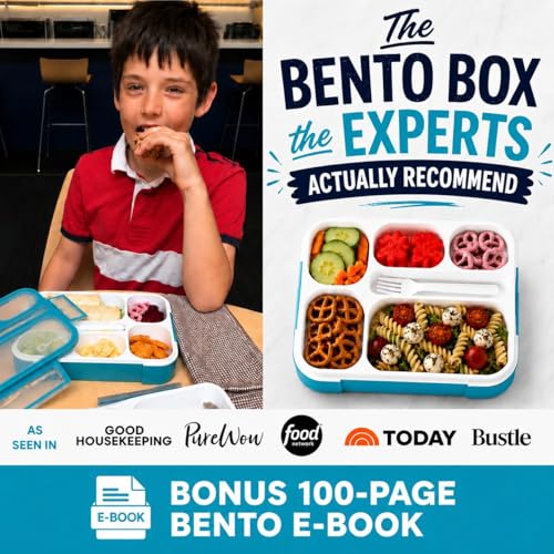 Bento Box Lunch-Box for Kids Adults, Snackle Box Snack Containers for Toddlers Daycare, Leakproof School Bentobox, 6 Section Meal Container for Boys Girls Women Lunches, BPA Free Utensils, Blue - color: Blue