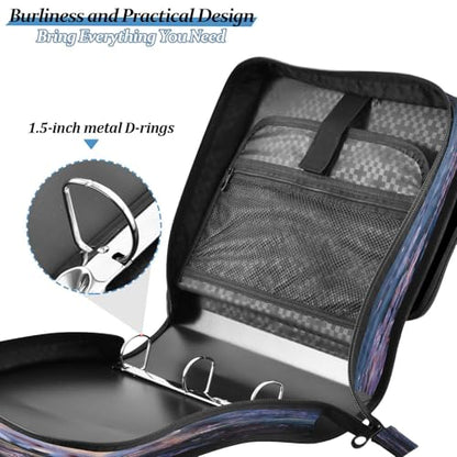 3 Ring Zipper Binder Fox Cherry Blossom Tree Binders Bag with Shoulder Strap 500 Sheets Paper Organizer Trapper Keeper Documents Storage File Folder for School Office - color: A2391