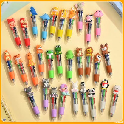 Oneshow 28 Pack Mini Animal Pens, Cute 4-in-1 Multicolor Ballpoint Pens | 3D Forest Animal Pens for Classroom Prizes, Teacher Reward Pens, Party Favors, Birthday Gifts & Back to School Supplies - style: Animal-28PCS