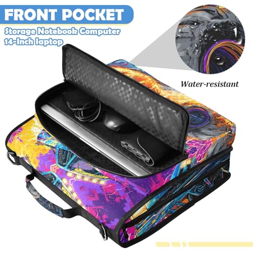 Monster Truck 3 Ring Zipper Binder Bag with Laptop Pockets and Shoulder Strap Tote Binders Organizer Case for School Office - color: Monster Truck