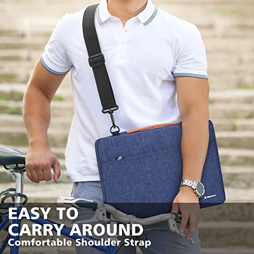 NIDOO 14 inch Laptop Sleeve Case with Handle Shoulder Bag for 15" Surface Laptop 4 3/14" Lenovo Chromebook 3 / ThinkPad T14 L14 P14s Gen 2 T495 T495s / Acer Chromebook Spin 514 / Dell Latitude 14 15 - color: Blue - Shoulder, size: 14 inch