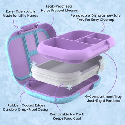Bentgo Chill Kids Leakproof Lunch Box - 4-Compartment Bento Box with Built-In Ice Pack, 3.3 Cup Capacity, BPA-Free, Microwave & Dishwasher Safe Tray, Ages 3–7 (Vivid Orchid) - color: Confetti Edition - Vivid Orchid