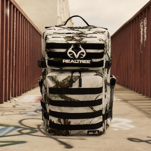 WOLFpak 45L Athletic Gym Backpack - Durable 1000D Waterproof Oxford Material with MOLLE Webbing, Laptop Pocket - color: Realtree Apx Snow