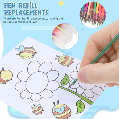 Glitter Pen Refills Signature Gel Ink Pen Refill Replacement for Office and School Use Portable Creative Refills for Smooth Writing