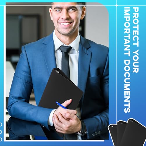 Henoyso 12 Pcs Plastic 1 Inch Mini 3 Ring Binders Fits 5.5" x 8.5" Paper, Holds(Capacity 200 Sheets), Flexible Three Round Rings Small Black A5 Binders Bulk for School, Office Use, Photo Album - color: Black, size: 1 Inch
