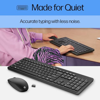 HP 230 Wireless Mouse and Keyboard Combo - 2.4GHz Wireless Connection - Long Battery Life - Durable & Low-Noise Design - Windows & Mac OS - Adjustable 1600 DPI - Numeric Keypad (18H24AA#ABA) - size: 1 Count (Pack of 1)