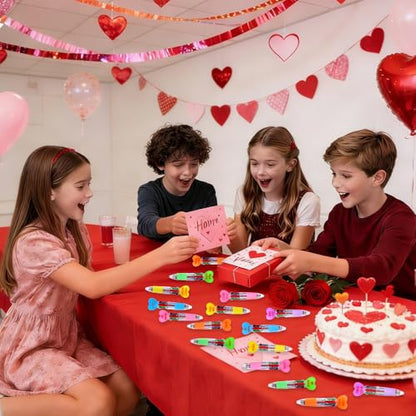 Vellibring 24pcs Valentine's Day Hearts Pens Cute Cartoon Multicolor Pen Fun 4-in-1 Pens Bulk Be Mine Love XOXO Valentines Stationery Party Favors School Supplies Students Rewards - style: Valentines Hearts-24pcs