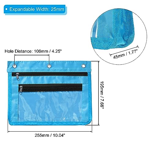 PATIKIL Expandable Pencil Pouch for 3 Rings Binder, 1 Pack Oxford Cloth Large Capacity Zipper Binder Pouch Pencil Case for Office Home, Blue - color: Blue